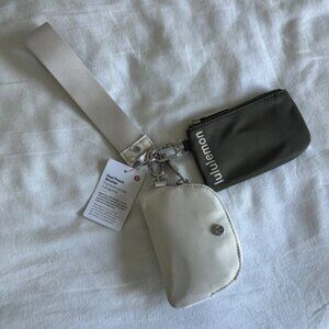 Lululemon Dual Pouch Wristlet - Gray Sage/White Opal
